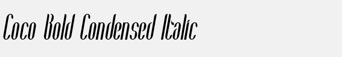 Coco Bold Condensed Italic